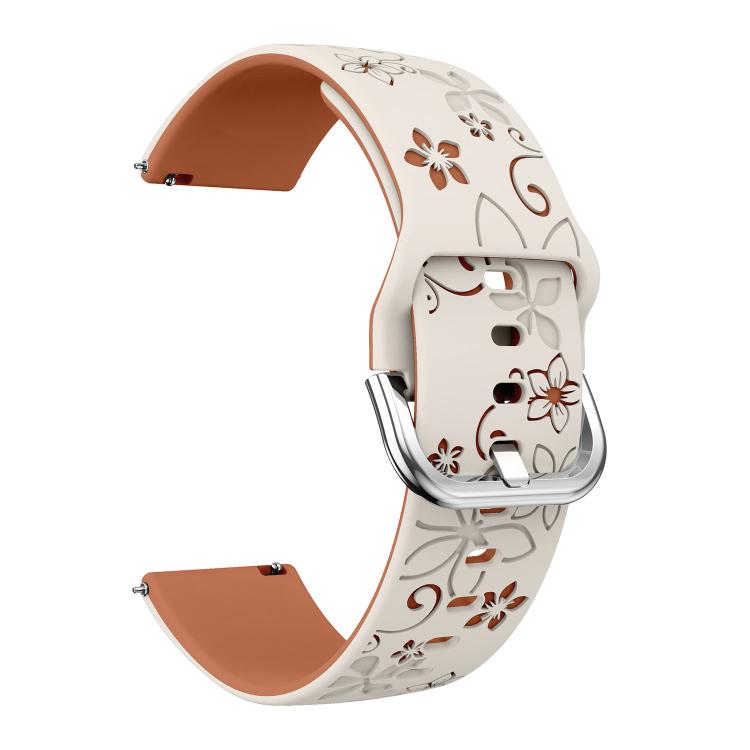 22mm Dual Color Engraved Silicone Watch Band