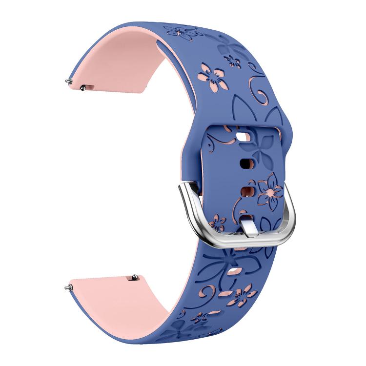 22mm Dual Color Engraved Silicone Watch Band