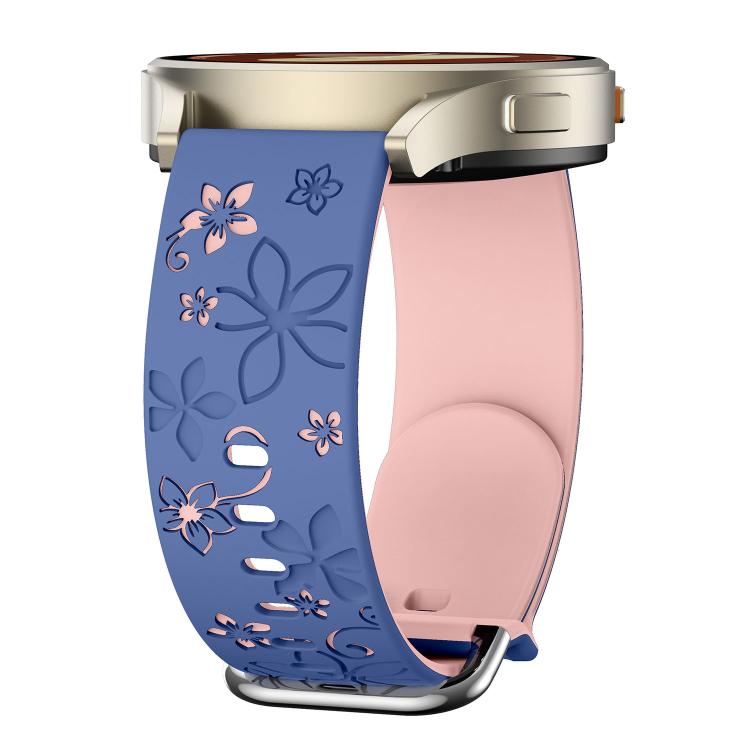 22mm Dual Color Engraved Silicone Watch Band