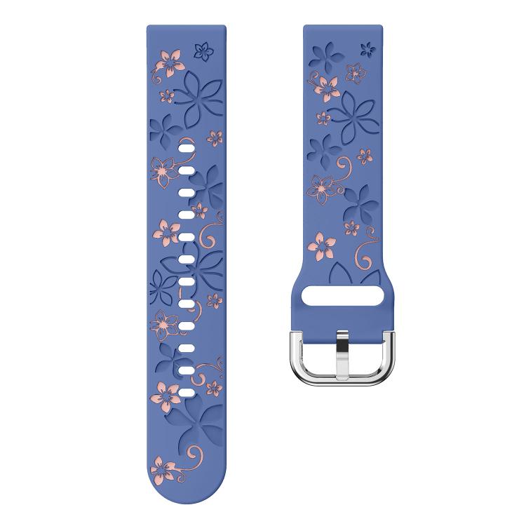 22mm Dual Color Engraved Silicone Watch Band