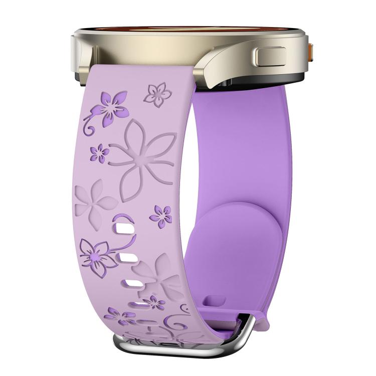 22mm Dual Color Engraved Silicone Watch Band