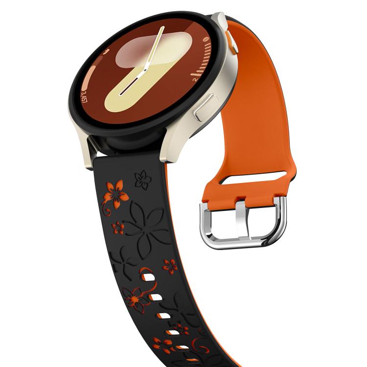 22mm Dual Color Engraved Silicone Watch Band