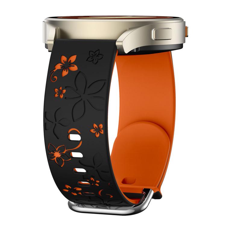 22mm Dual Color Engraved Silicone Watch Band