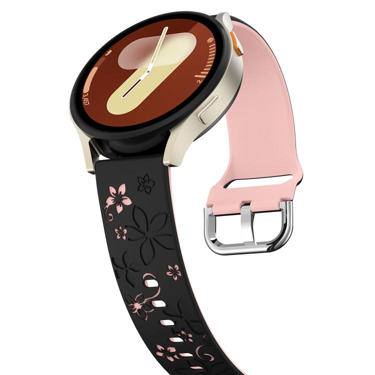 22mm Dual Color Engraved Silicone Watch Band