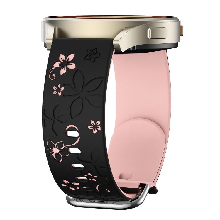 22mm Dual Color Engraved Silicone Watch Band