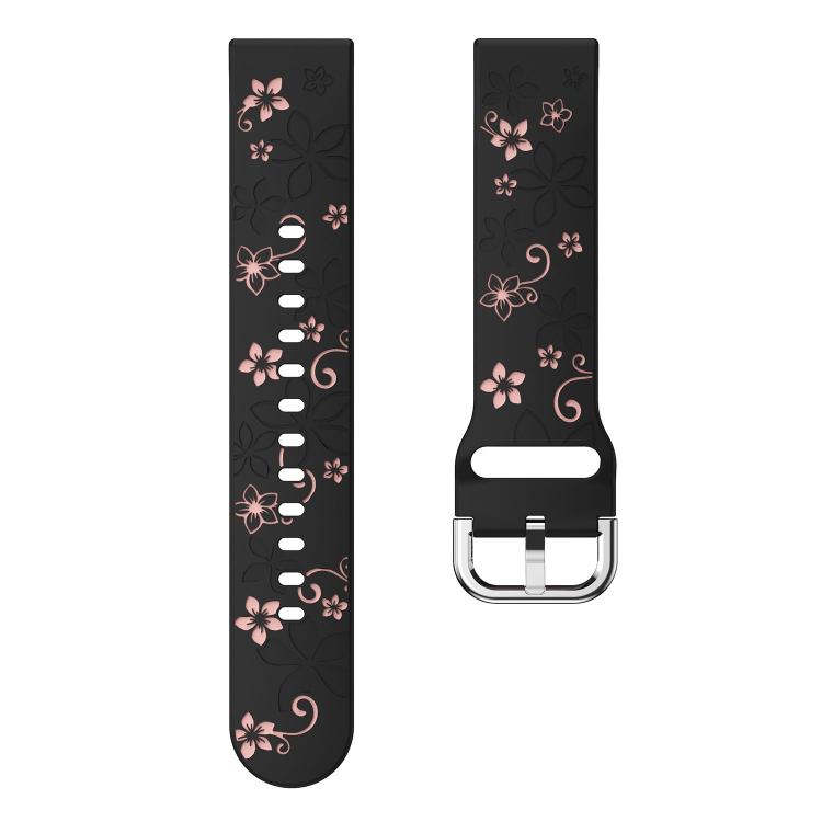 22mm Dual Color Engraved Silicone Watch Band