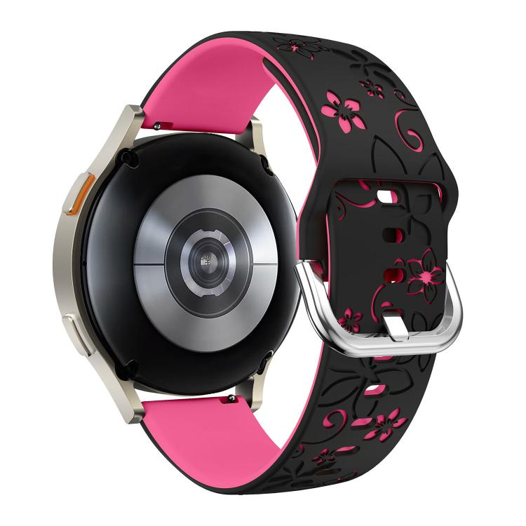 22mm Dual Color Engraved Silicone Watch Band