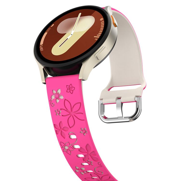 22mm Dual Color Engraved Silicone Watch Band