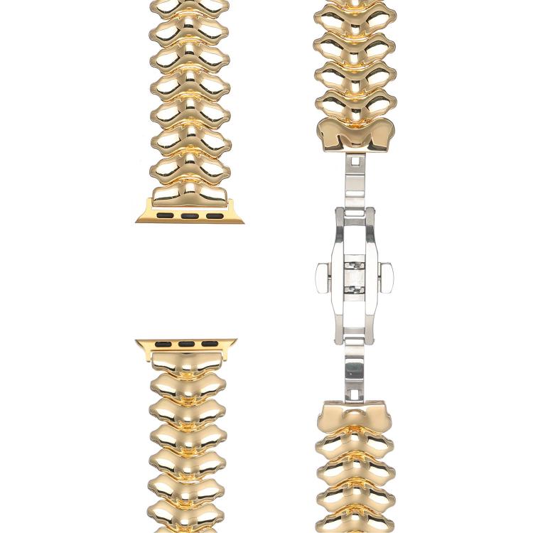 For Apple Watch 46mm / 49mm / 45mm / 44mm Dragon Spine Butterfly Clasp Zinc Alloy Watch Band