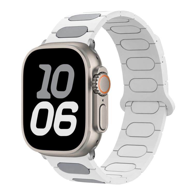 For Apple Watch 46mm / 49mm / 45mm / 44mm Oval Magnetic Silicone Watch Band
