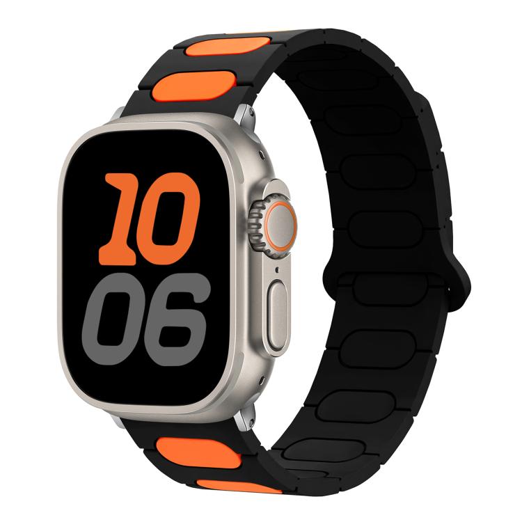 For Apple Watch 46mm / 49mm / 45mm / 44mm Oval Magnetic Silicone Watch Band
