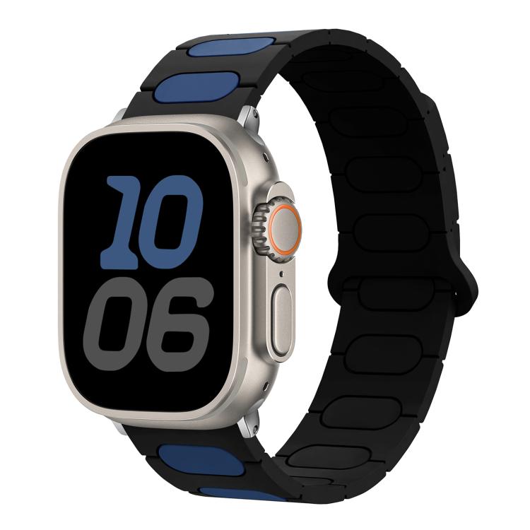 For Apple Watch 46mm / 49mm / 45mm / 44mm Oval Magnetic Silicone Watch Band