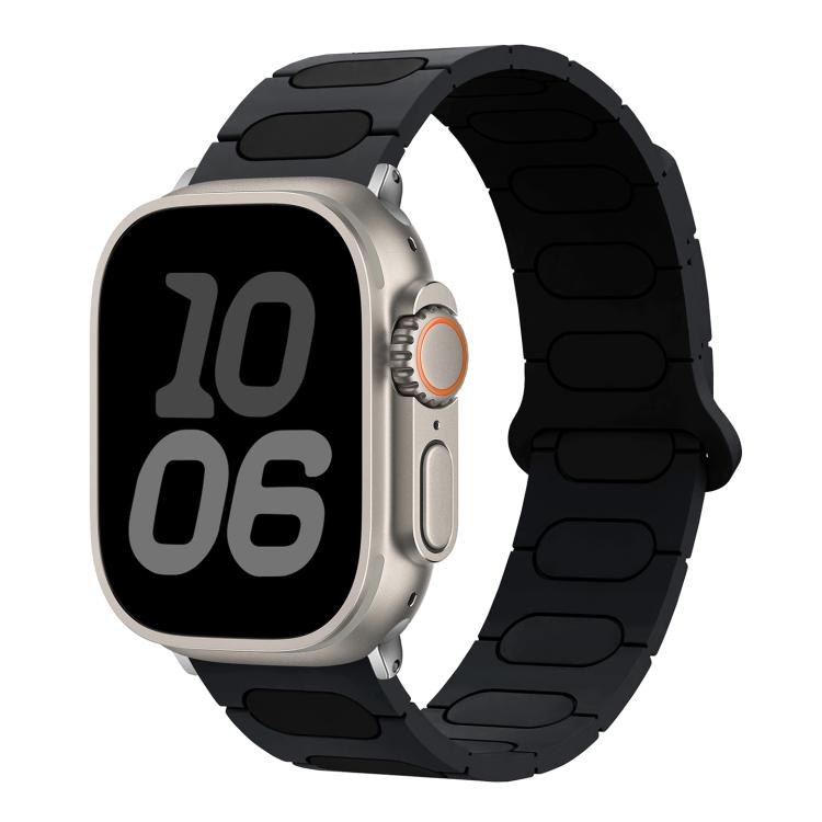 For Apple Watch 46mm / 49mm / 45mm / 44mm Oval Magnetic Silicone Watch Band