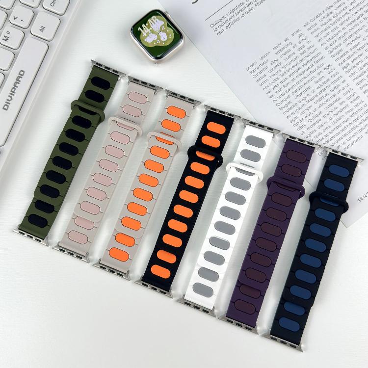 For Apple Watch 42mm / 41mm / 40mm / 38mm Oval Magnetic Silicone Watch Band