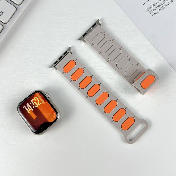 For Apple Watch 46mm / 49mm / 45mm / 44mm Oval Magnetic Silicone Watch Band