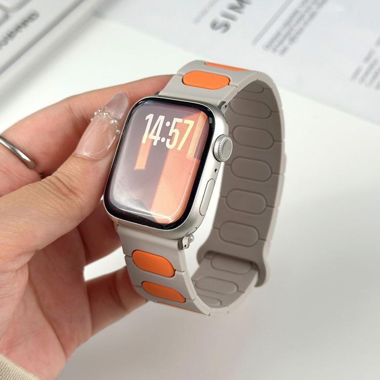 For Apple Watch 42mm / 41mm / 40mm / 38mm Oval Magnetic Silicone Watch Band