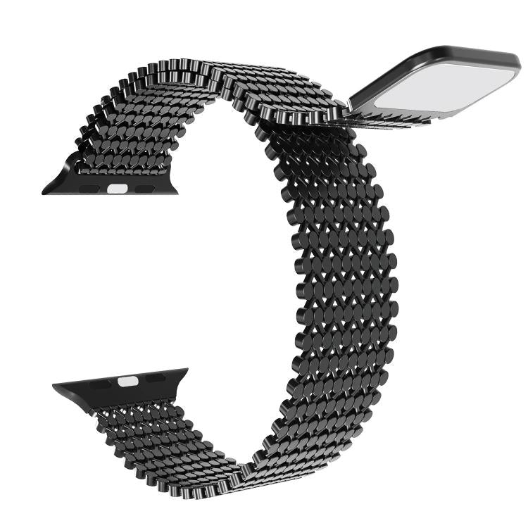 For Apple Watch 46mm / 49mm / 45mm / 44mm Molecular Arrangement Magnetic Stainless Steel Watch Band