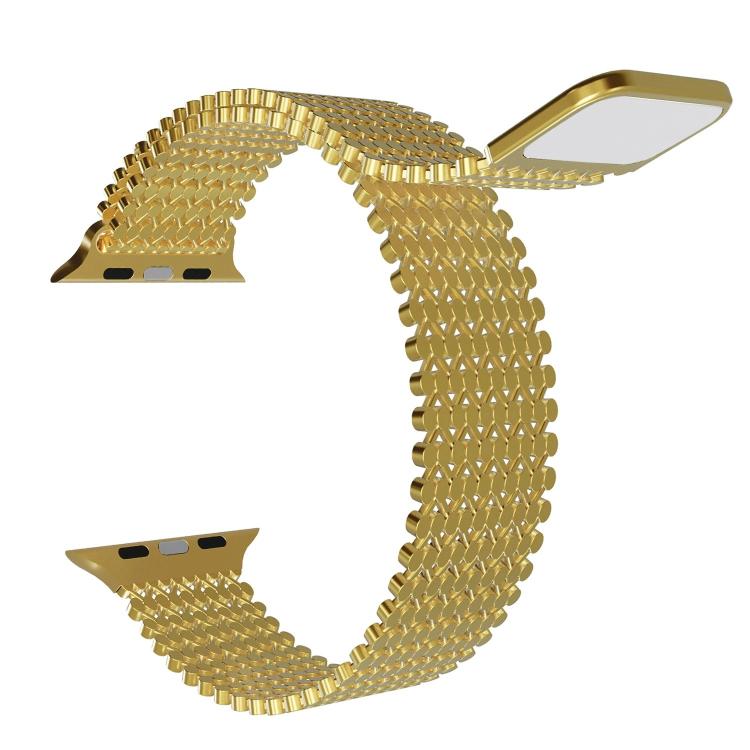 For Apple Watch 46mm / 49mm / 45mm / 44mm Molecular Arrangement Magnetic Stainless Steel Watch Band