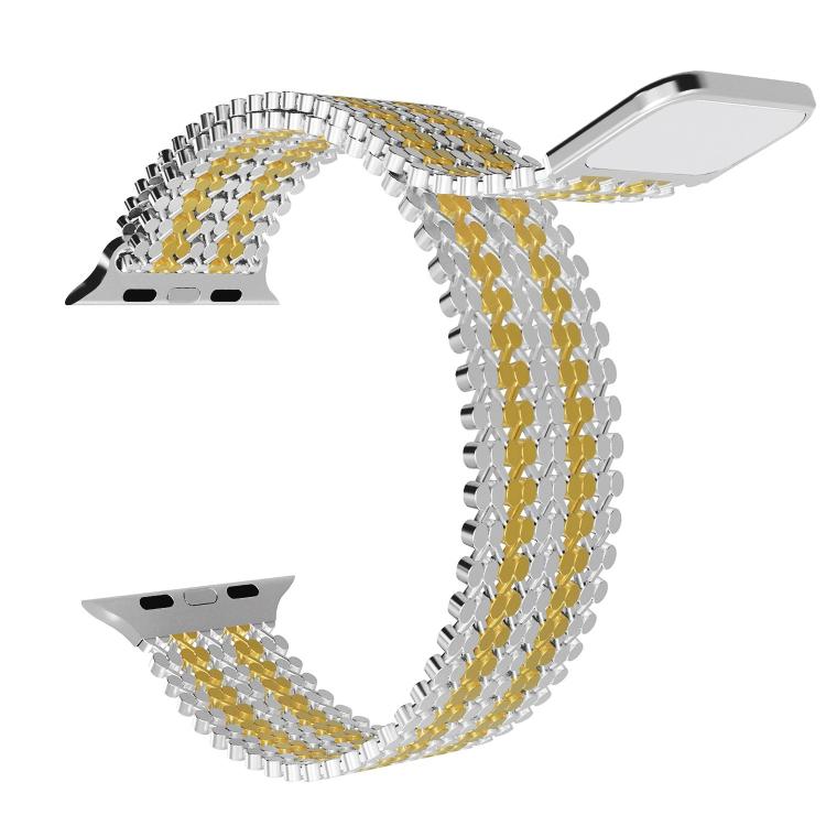 For Apple Watch 46mm / 49mm / 45mm / 44mm Molecular Arrangement Magnetic Stainless Steel Watch Band
