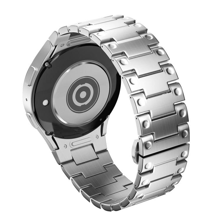 For Samsung Galaxy Watch FE / 7 / 6 / 5 / 4 Push Button Mechanical Style Butterfly Clasp Metal Watch Band
