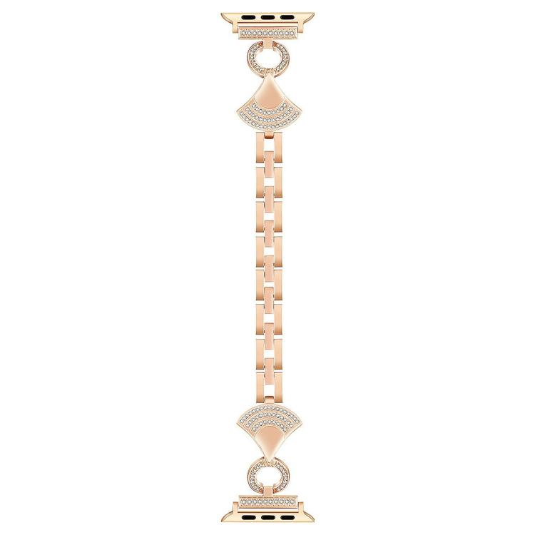 For Apple Watch 46mm / 49mm / 45mm / 44mm Shell-Inlaid Diamond  Metal Watch Band