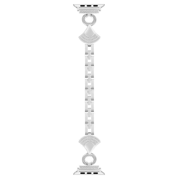 For Apple Watch 42mm / 41mm / 40mm / 38mm Shell-Inlaid Diamond  Metal Watch Band
