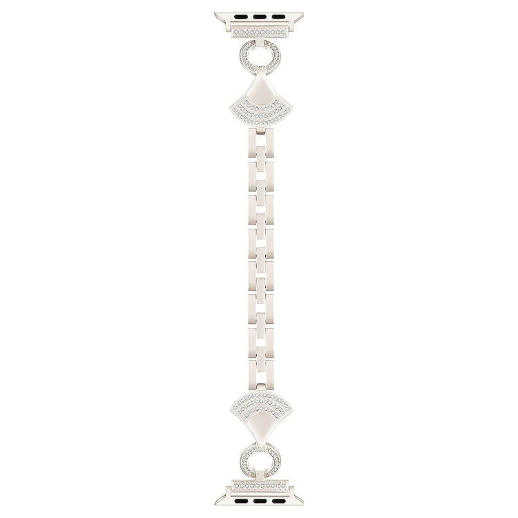 For Apple Watch 42mm / 41mm / 40mm / 38mm Shell-Inlaid Diamond  Metal Watch Band