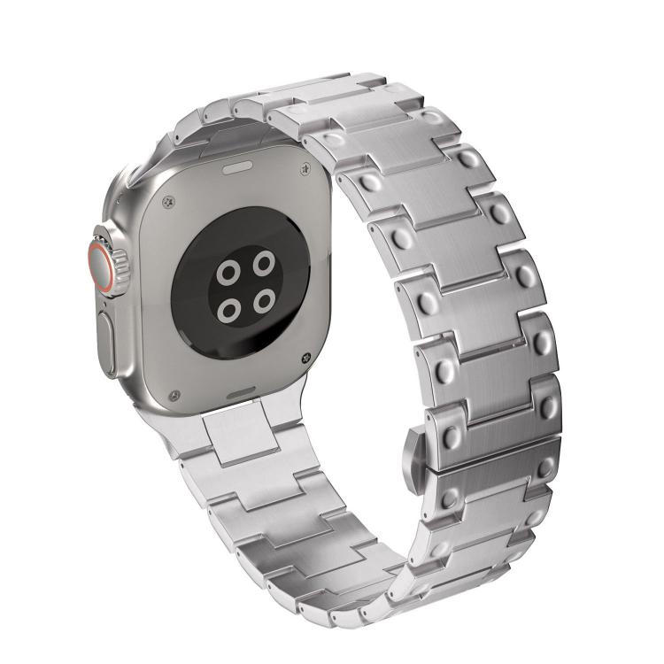 For Apple Watch 46mm / 49mm / 45mm / 44mm Mechanical-Style Butterfly Clasp Metal Watch Band