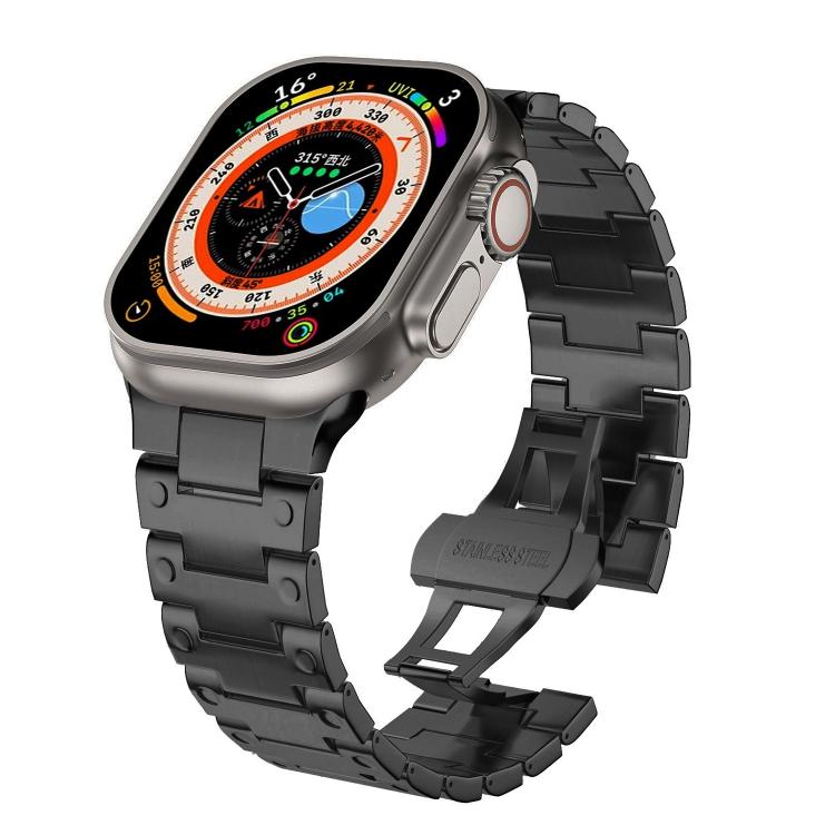 For Apple Watch 42mm / 41mm / 40mm / 38mm Mechanical-Style Butterfly Clasp Metal Watch Band