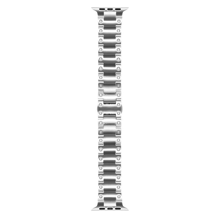 For Apple Watch 42mm / 41mm / 40mm / 38mm Mechanical-Style Butterfly Clasp Metal Watch Band