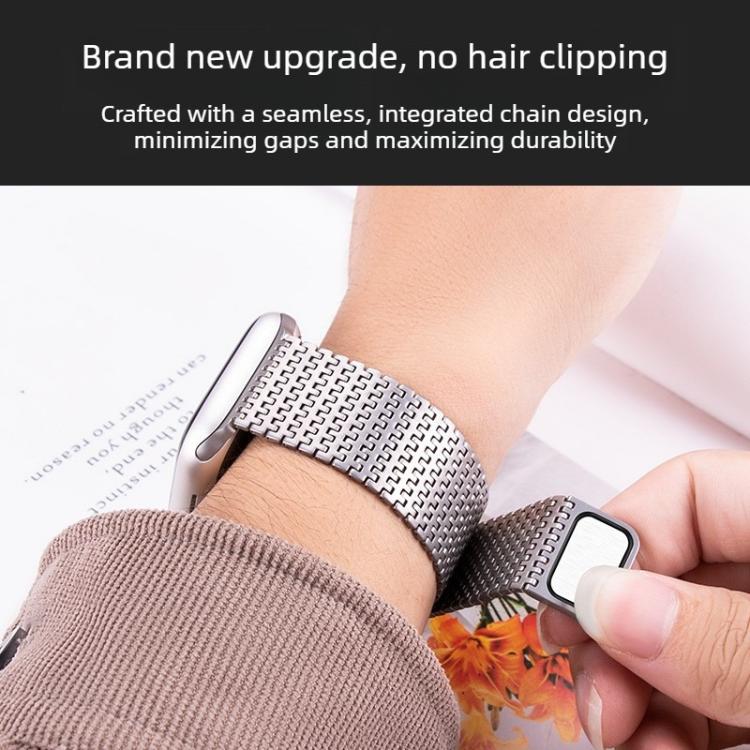 For Apple Watch 42mm / 41mm / 40mm / 38mm Pin-Chain Milanese Magnetic Watch Band