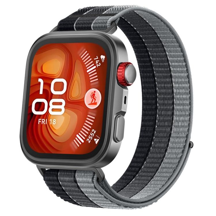 For Huawei Watch Fit 5 / Fit 5 Pro / Fit 4 Triple-Loop Nylon Woven Hook and Loop Fastener Watch Band