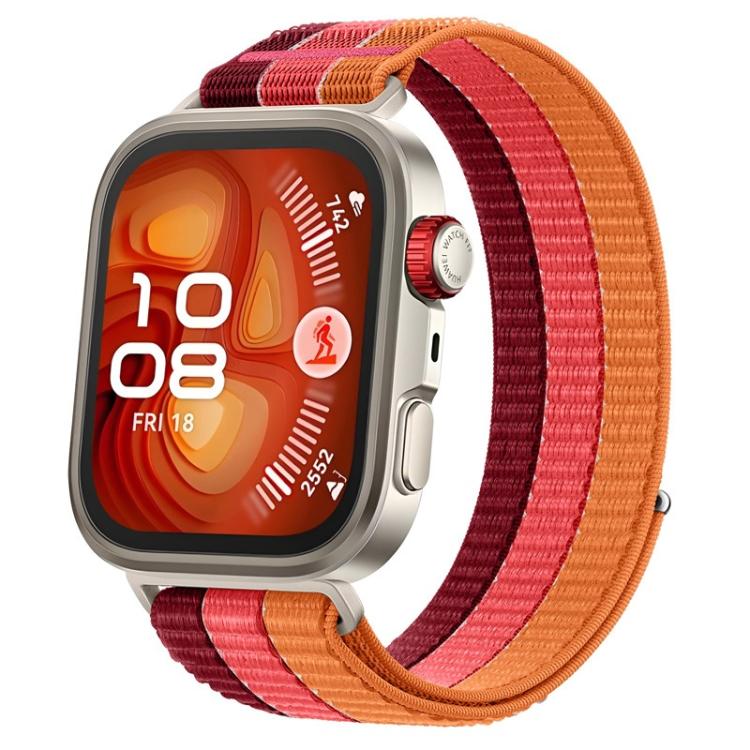 For Huawei Watch Fit 5 / Fit 5 Pro / Fit 4 Triple-Loop Nylon Woven Hook and Loop Fastener Watch Band