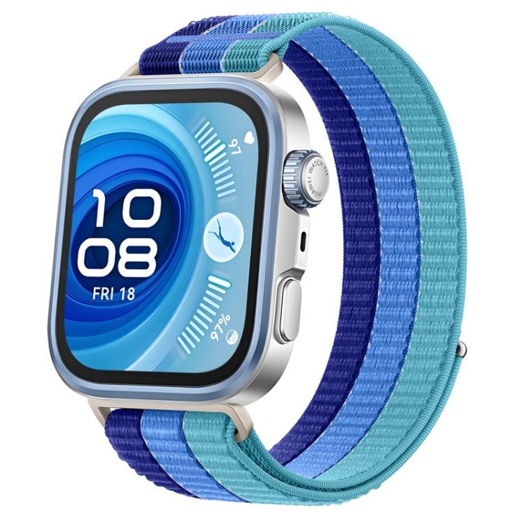 For Huawei Watch Fit 5 / Fit 5 Pro / Fit 4 Triple-Loop Nylon Woven Hook and Loop Fastener Watch Band