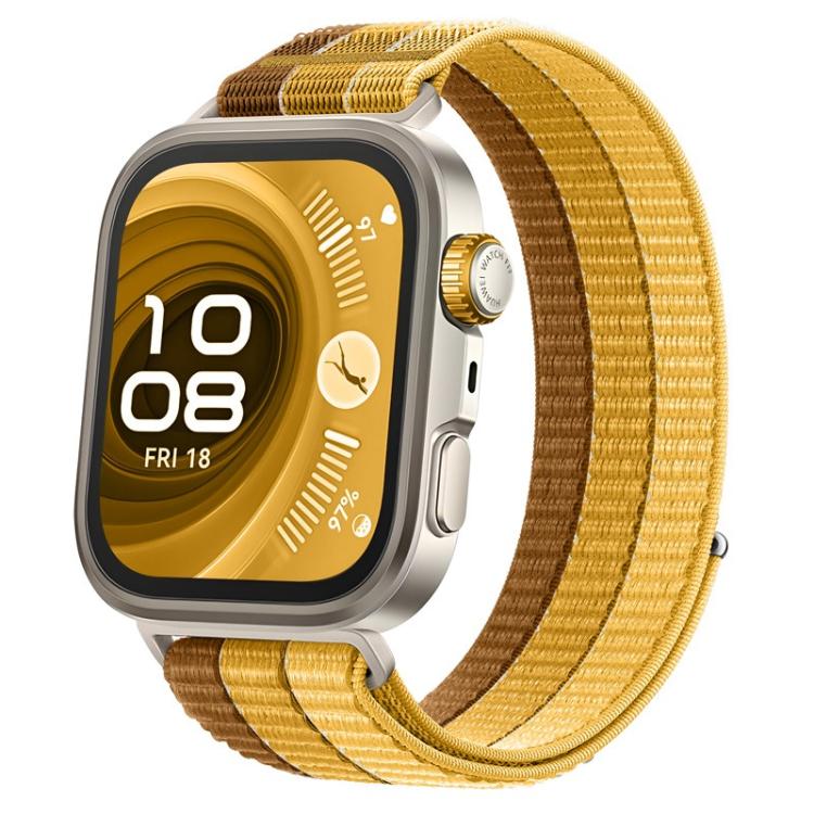 For Huawei Watch Fit 5 / Fit 5 Pro / Fit 4 Triple-Loop Nylon Woven Hook and Loop Fastener Watch Band