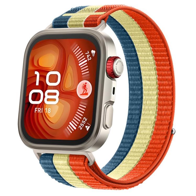 For Huawei Watch Fit 5 / Fit 5 Pro / Fit 4 Triple-Loop Nylon Woven Hook and Loop Fastener Watch Band