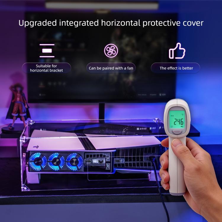 For Sony PS5 Pro / PS5 Slim Acrylic Horizontal Mounting Transparent Dust Cover for PS5 Pro / PS5 Slim