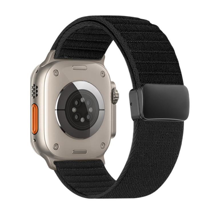 For Apple Watch 46mm / 49mm / 45mm / 44mm Magnetic Buckle Wave Pattern Nylon Watch Band