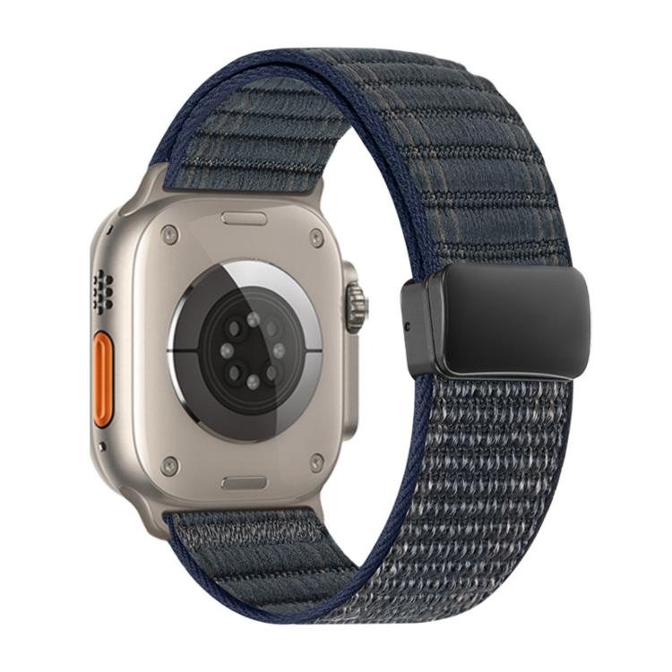 For Apple Watch 46mm / 49mm / 45mm / 44mm Magnetic Buckle Wave Pattern Nylon Watch Band