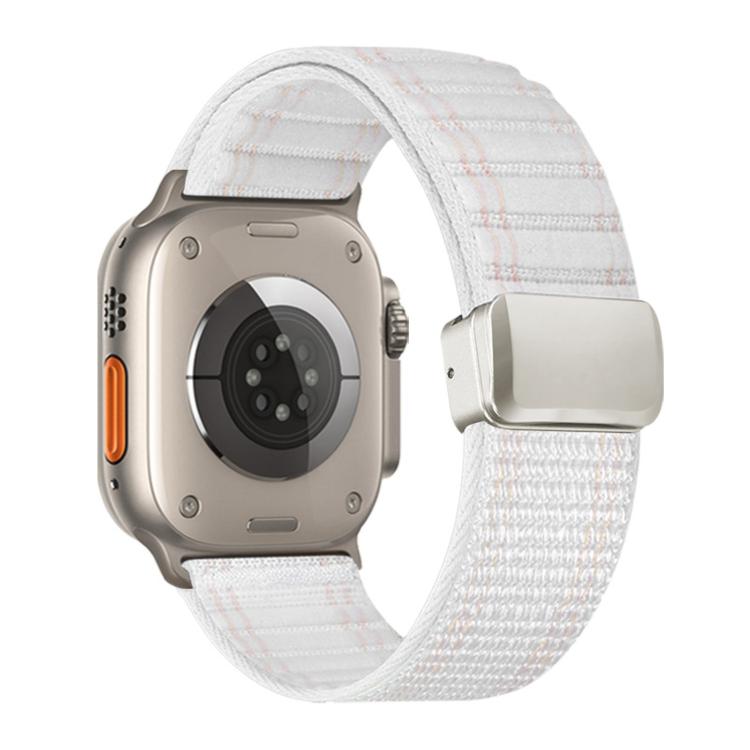 For Apple Watch 46mm / 49mm / 45mm / 44mm Magnetic Buckle Wave Pattern Nylon Watch Band