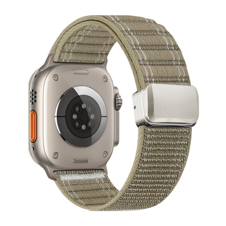 For Apple Watch 46mm / 49mm / 45mm / 44mm Magnetic Buckle Wave Pattern Nylon Watch Band