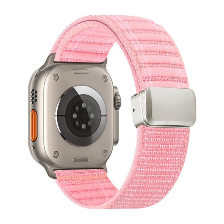 For Apple Watch 46mm / 49mm / 45mm / 44mm Magnetic Buckle Wave Pattern Nylon Watch Band