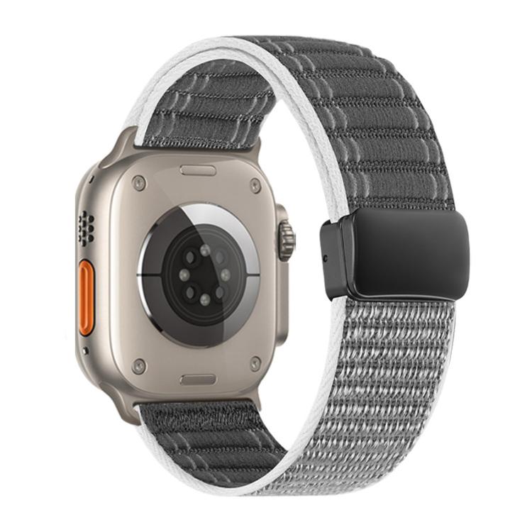 For Apple Watch 42mm / 41mm / 40mm / 38mm Magnetic Buckle Wave Pattern Nylon Watch Band
