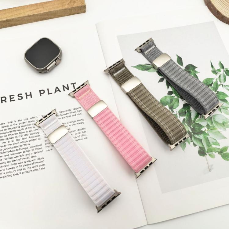 For Apple Watch 42mm / 41mm / 40mm / 38mm Magnetic Buckle Wave Pattern Nylon Watch Band
