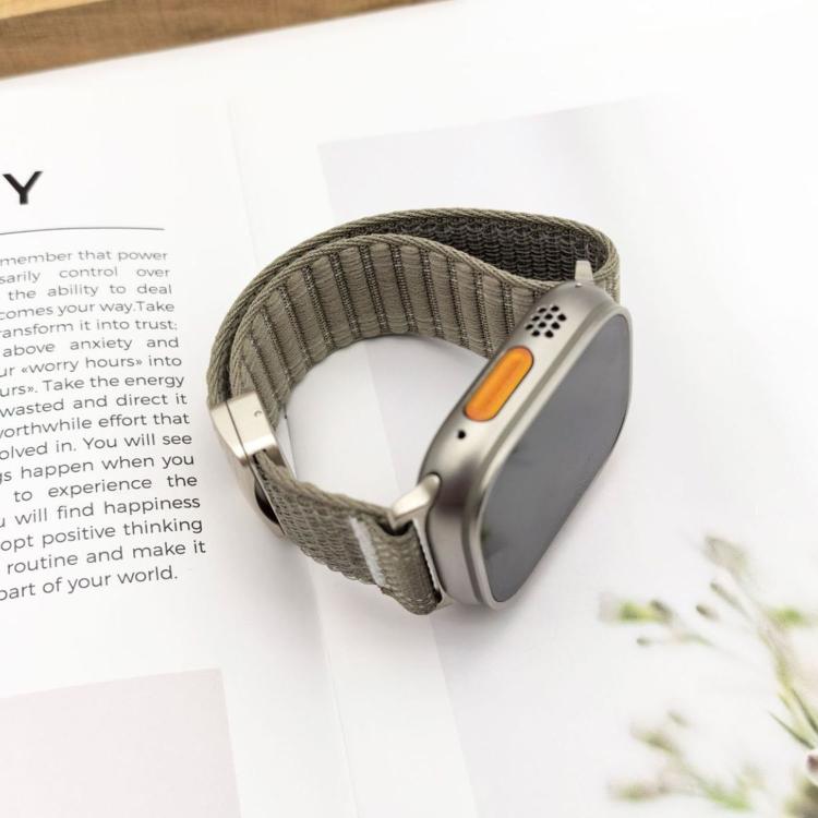 For Apple Watch 46mm / 49mm / 45mm / 44mm Magnetic Buckle Wave Pattern Nylon Watch Band