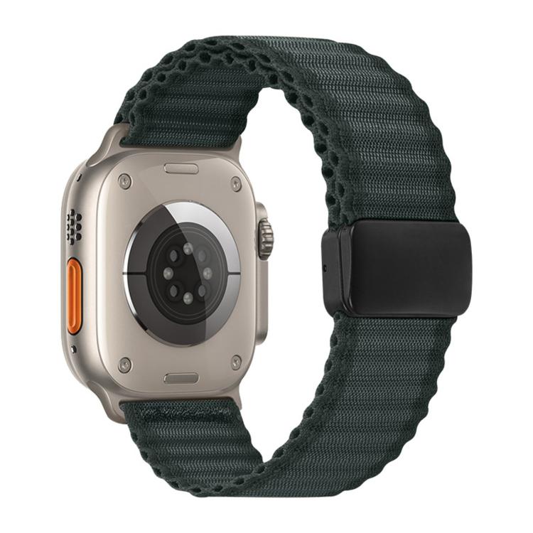 For Apple Watch 46mm / 49mm / 45mm / 44mm Off Road Magnetic Buckle Braided Nylon Loop Watch Band