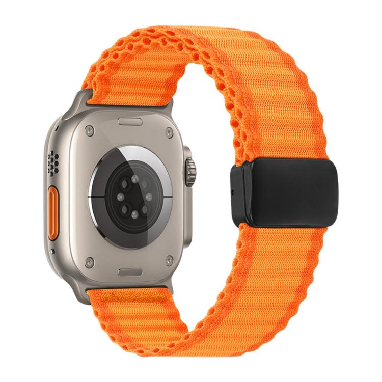 For Apple Watch 46mm / 49mm / 45mm / 44mm Off Road Magnetic Buckle Braided Nylon Loop Watch Band