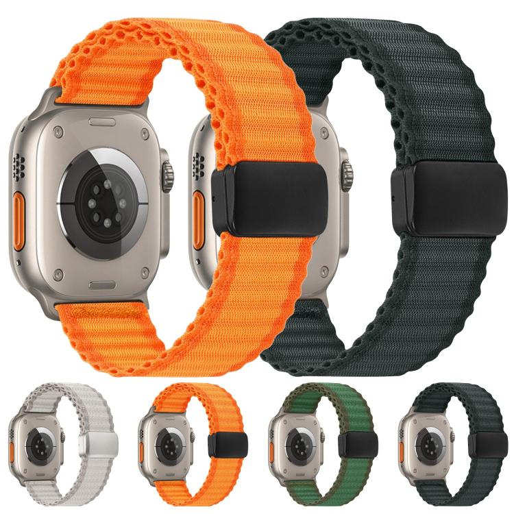 For Apple Watch 42mm / 41mm / 40mm / 38mm Off Road Magnetic Buckle Braided Nylon Loop Watch Band