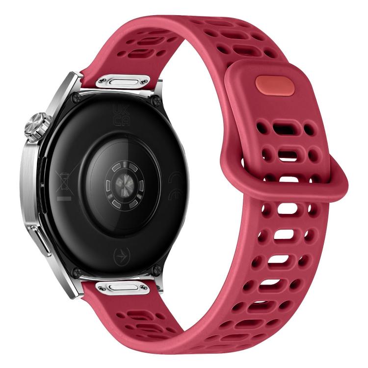 22mm Press Button Quick Release Hollow Reverse Buckle Silicone Watch Band