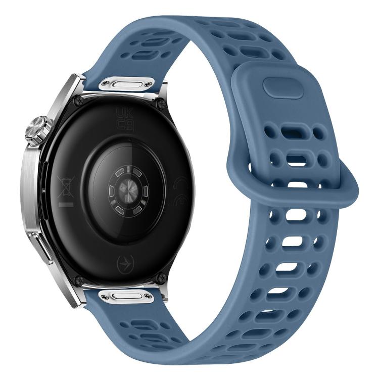 22mm Press Button Quick Release Hollow Reverse Buckle Silicone Watch Band
